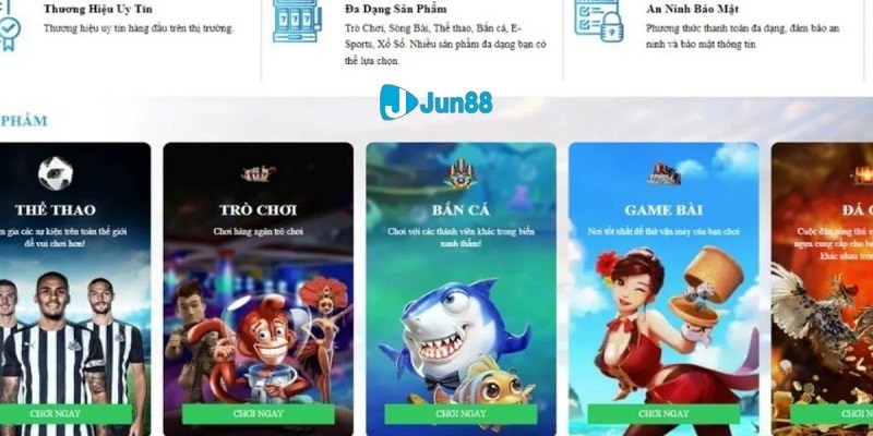 Đăng nhập Jun88 để tham gia kho game phong phú